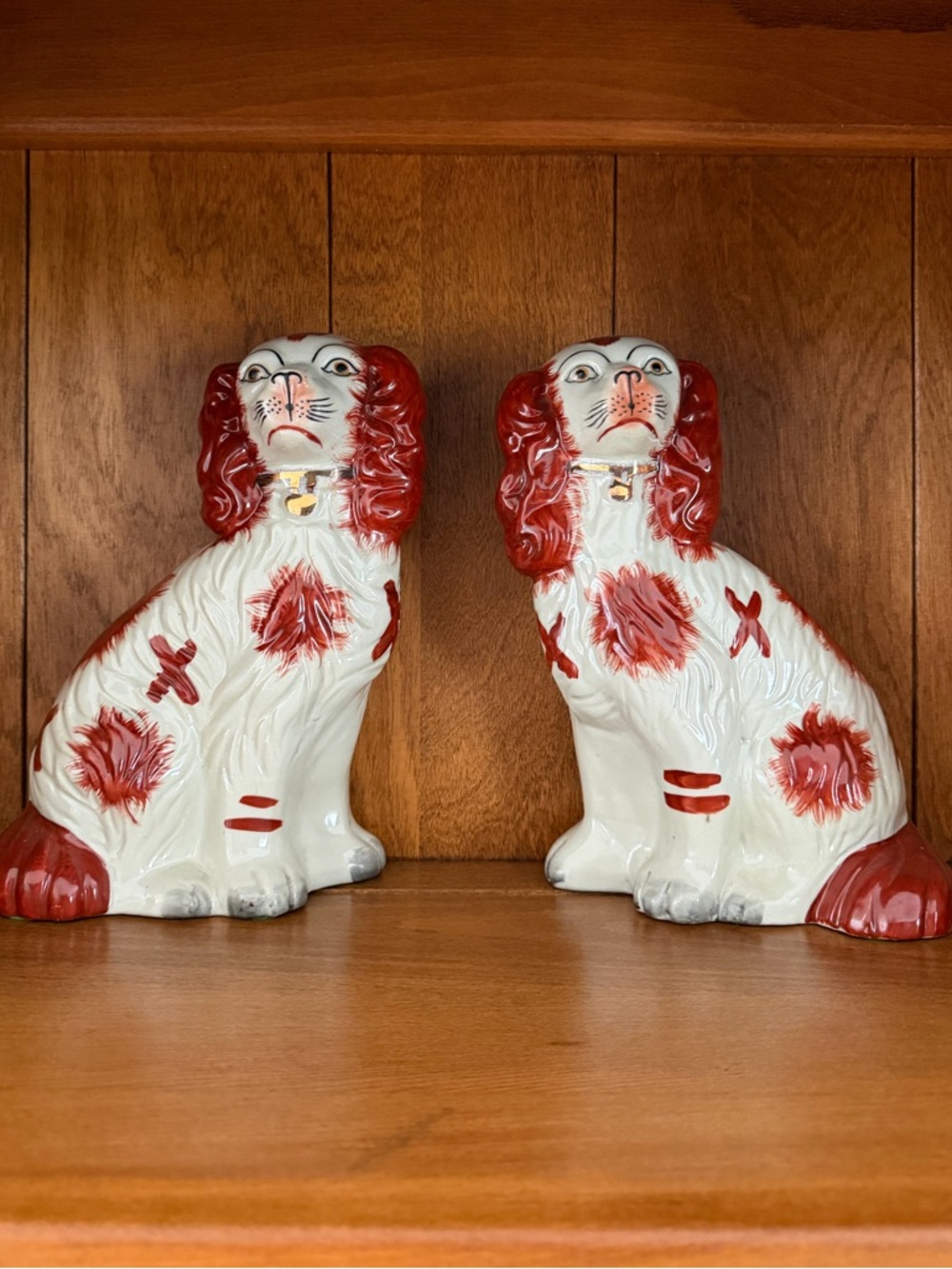 Porcelain Staffordshire Dogs (Set of 2)